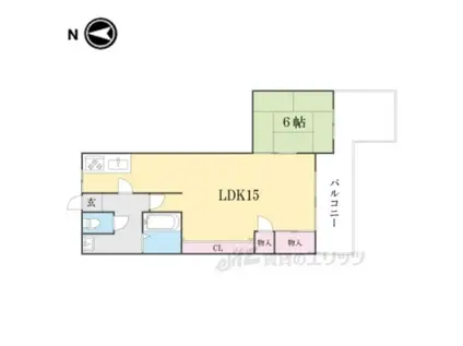 シャルマン北白川銀閣ハイツ(1LDK/4階)の間取り写真