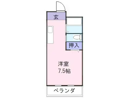 ハイツ21(1K/2階)の間取り写真