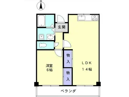 ブラウンハウス(1LDK/7階)の間取り写真