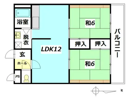 MOビル(2LDK/8階)の間取り写真