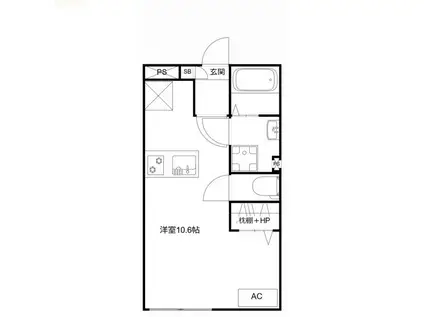 MQUARTO梅郷II(ワンルーム/1階)の間取り写真