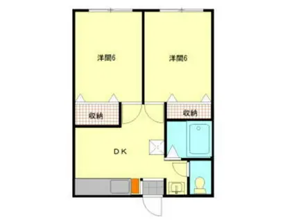 赤木コーポ(2DK/1階)の間取り写真