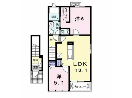 アヴェニュー(2LDK/2階)の間取り写真