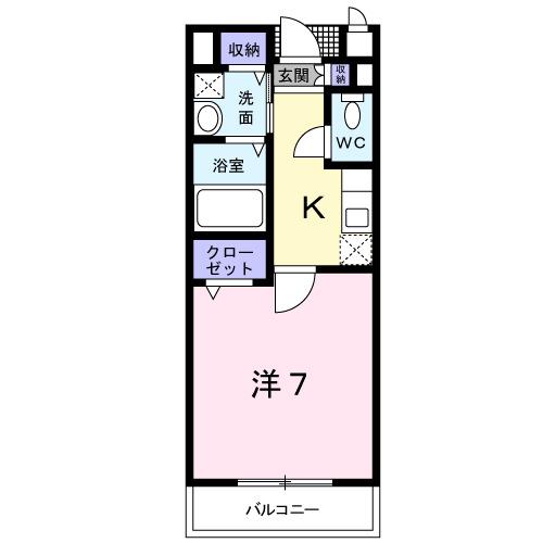 タカンド(1K/3階)の間取り写真