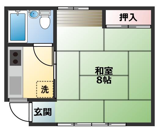 第二中村ハイツ(1K/1階)の間取り写真