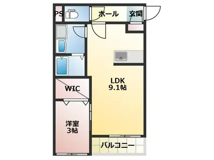 TYTG(1LDK/1階)の間取り写真