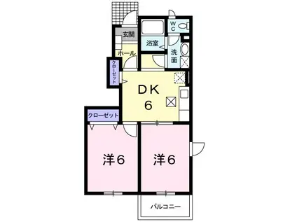 メゾン田園サーティI(2DK/1階)の間取り写真