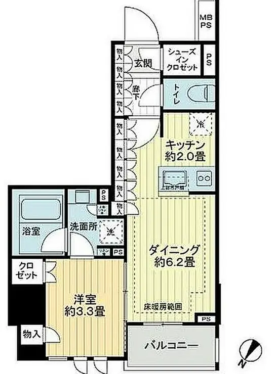 ライオンズ蔵前レジデンス 6階階 間取り