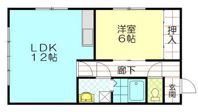 メゾンラフォーレ(1LDK/2階)の間取り写真