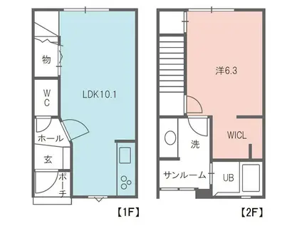 JEWEL(1LDK/1階)の間取り写真