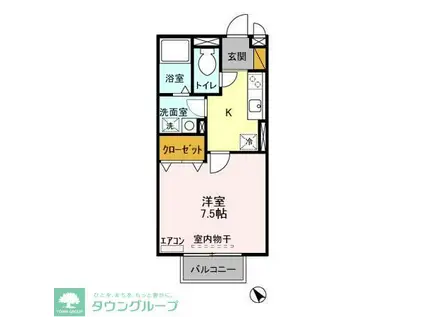 ロックウェル八千代台(1K/2階)の間取り写真