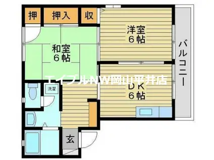 センシリティピカルIB棟(2DK/1階)の間取り写真