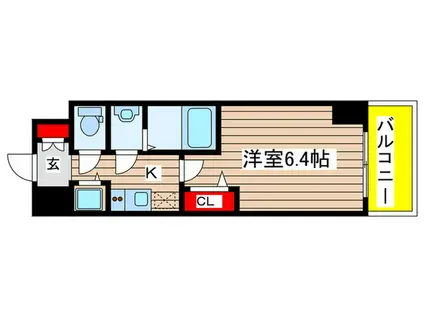 プレミアム大須(1K/6階)の間取り写真