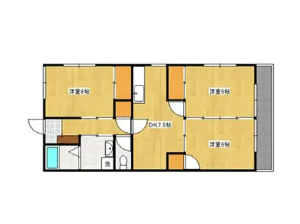 コーポ水江(3DK/1階)の間取り写真