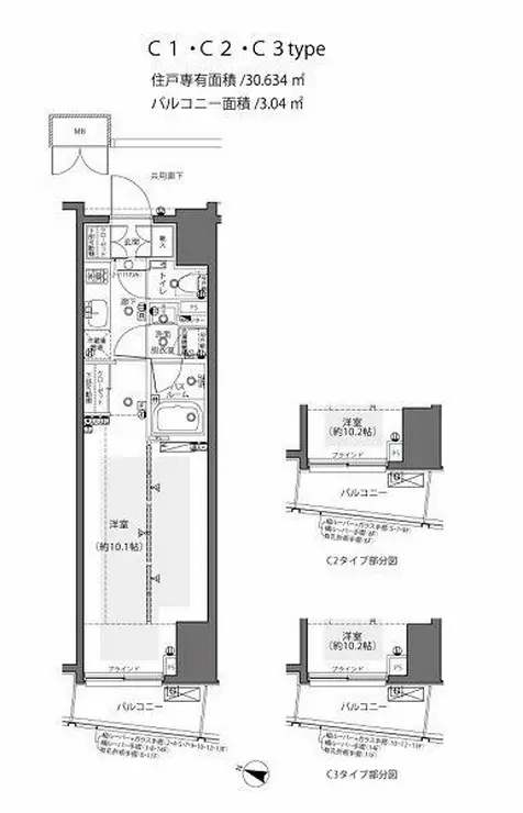 ZOOM都庁前 11階階 間取り