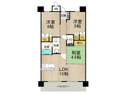 フロンティアタワー日本橋(3LDK/10階)の間取り写真