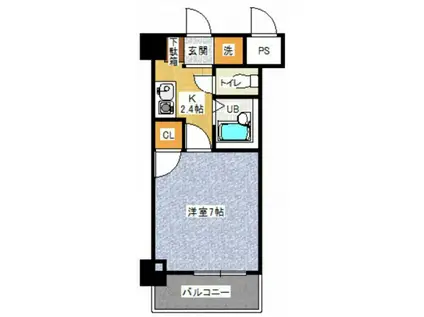 フォルム牛田新町(1K/5階)の間取り写真