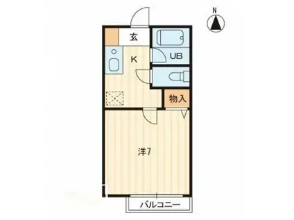 セレーノ福岡町(1K/2階)の間取り写真