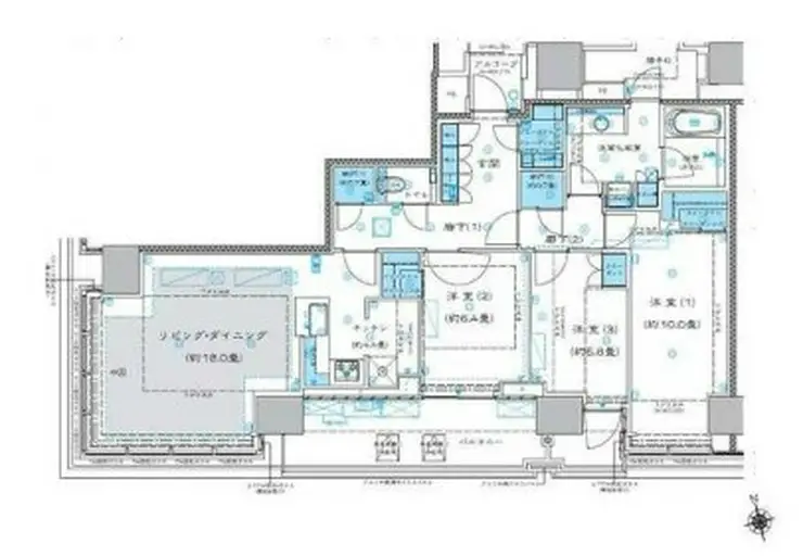 プラウドタワー芝浦 32階階 間取り