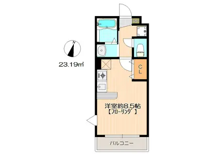 ハーモニーハウス富士見(ワンルーム/3階)の間取り写真