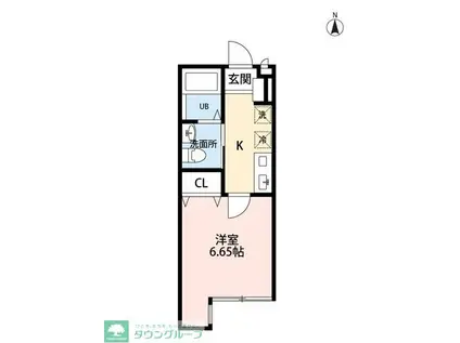 INFOGLIA CLAIR(1K/1階)の間取り写真