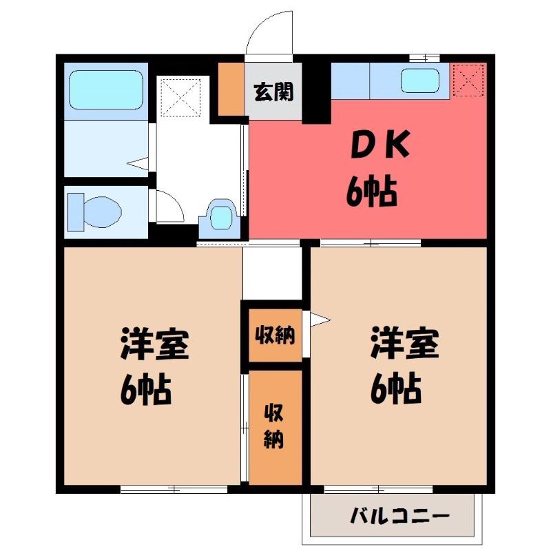 サンリリィ(2DK/1階)の間取り写真