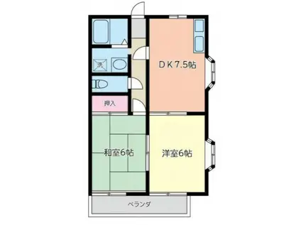 エクセレントノヴァC(2DK/2階)の間取り写真