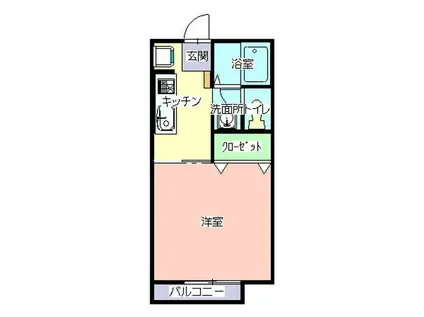 スノウハイツ(1K/1階)の間取り写真