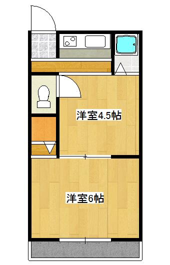 和気アパート(2K/1階)の間取り写真