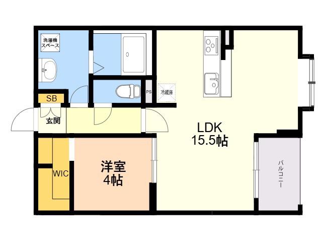レトワール今川(1LDK/1階)の間取り写真