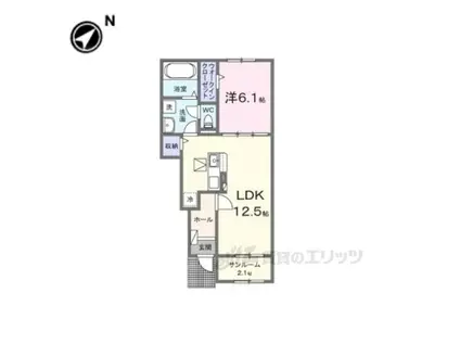 モルゲン・チェ―ロ(1LDK/1階)の間取り写真