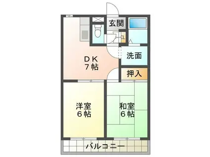 マ・シェリー(2DK/2階)の間取り写真