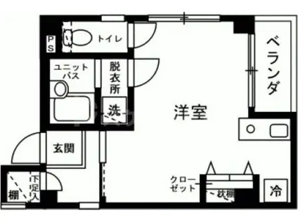 VILLA KOU GETSU (ワンルーム/3階)の間取り写真