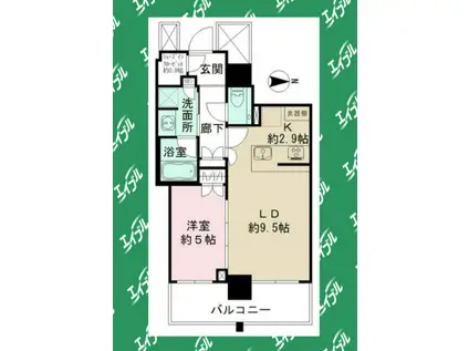 ザ・パークハウス久屋大通ローレルタワー(1LDK/7階)の間取り写真