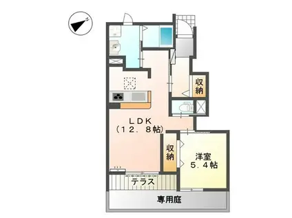 コーラルヴィラ出島A(1LDK/1階)の間取り写真