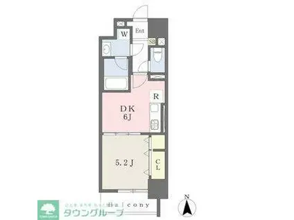 ジェネラーダ(1DK/4階)の間取り写真