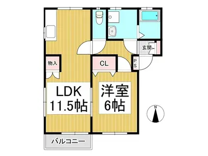 VIEW C棟(1LDK/3階)の間取り写真