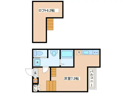 LONG AN SKY(1K/1階)の間取り写真