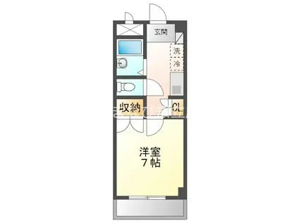 パレス三宝(1K/6階)の間取り写真