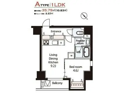 WEAVE BASE -ASUKAYAMA PARK 飛鳥山公園(1LDK/3階)の間取り写真