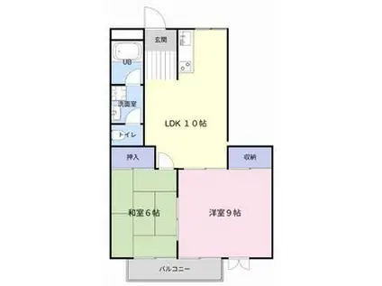 ソレイユ21 A棟(2LDK/2階)の間取り写真