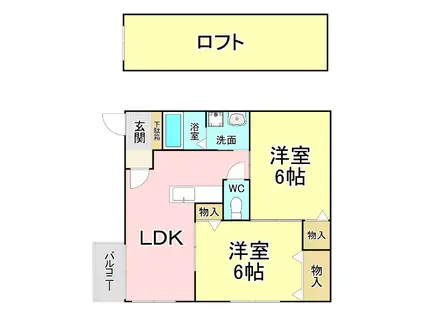 コーポカーペンターII(2LDK/2階)の間取り写真