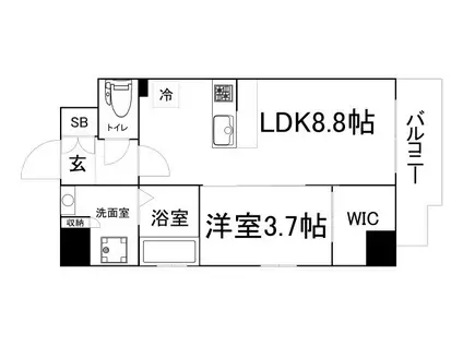 シーズンフラッツ大手前(1LDK/2階)の間取り写真