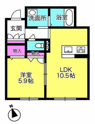 ベレオ アトリエール住吉(1LDK/3階)の間取り写真