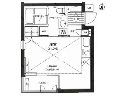 カーサ・デル・ソル小石川(ワンルーム/1階)の間取り写真