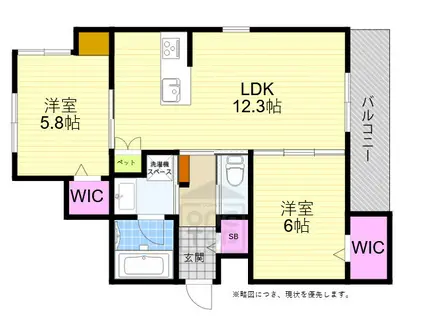 SERPIENTE(2LDK/3階)の間取り写真