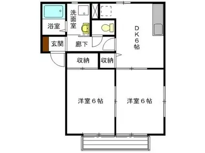 アダマンテピノ(2DK/2階)の間取り写真