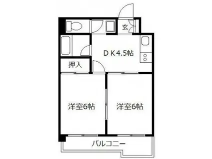 フラワービル県庁前(2DK/7階)の間取り写真