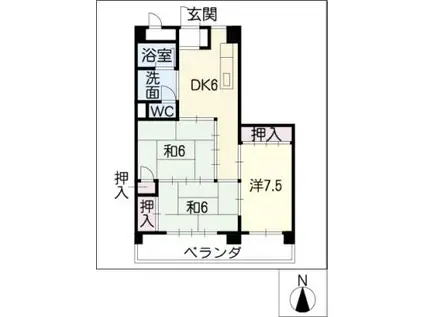 リアライズ国府宮(3DK/5階)の間取り写真