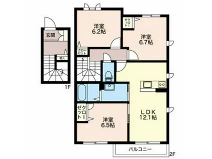 クオレール(3LDK/2階)の間取り写真